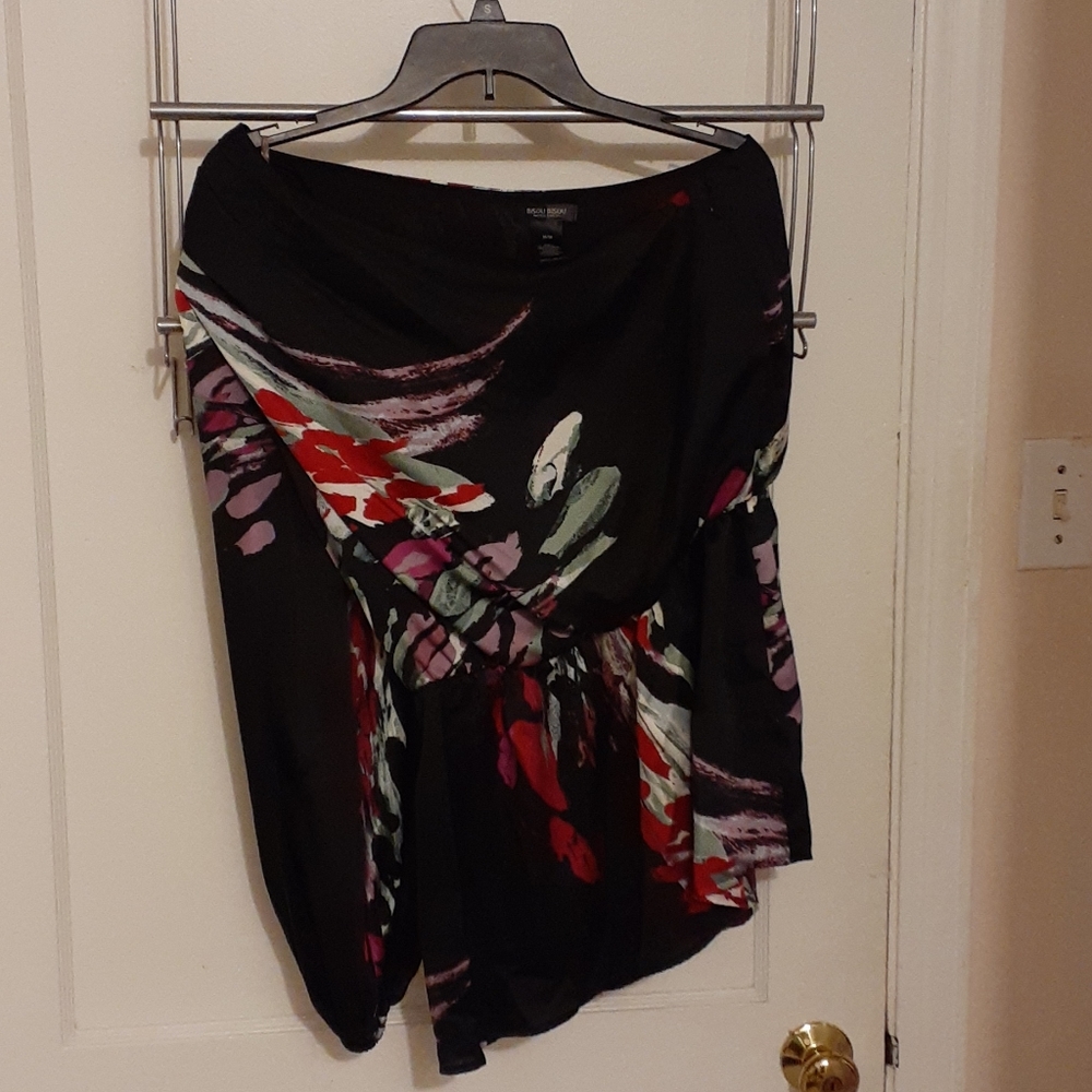 One shoulder peplum top blouse